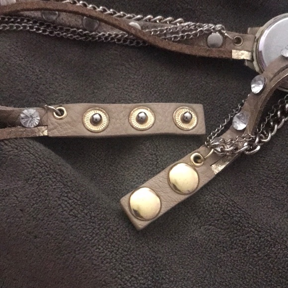 Wrap Around Gold Watch with Rhinestones - Picture 2 of 5